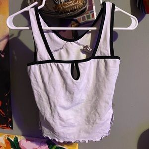RESERVED Vintage Top with Purple Lettuce Trim